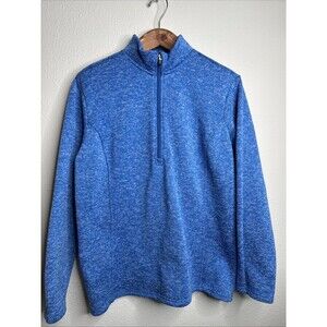 Bit & Bridle, Blue with White Specs Sweater 3/4 Zip, Size Small